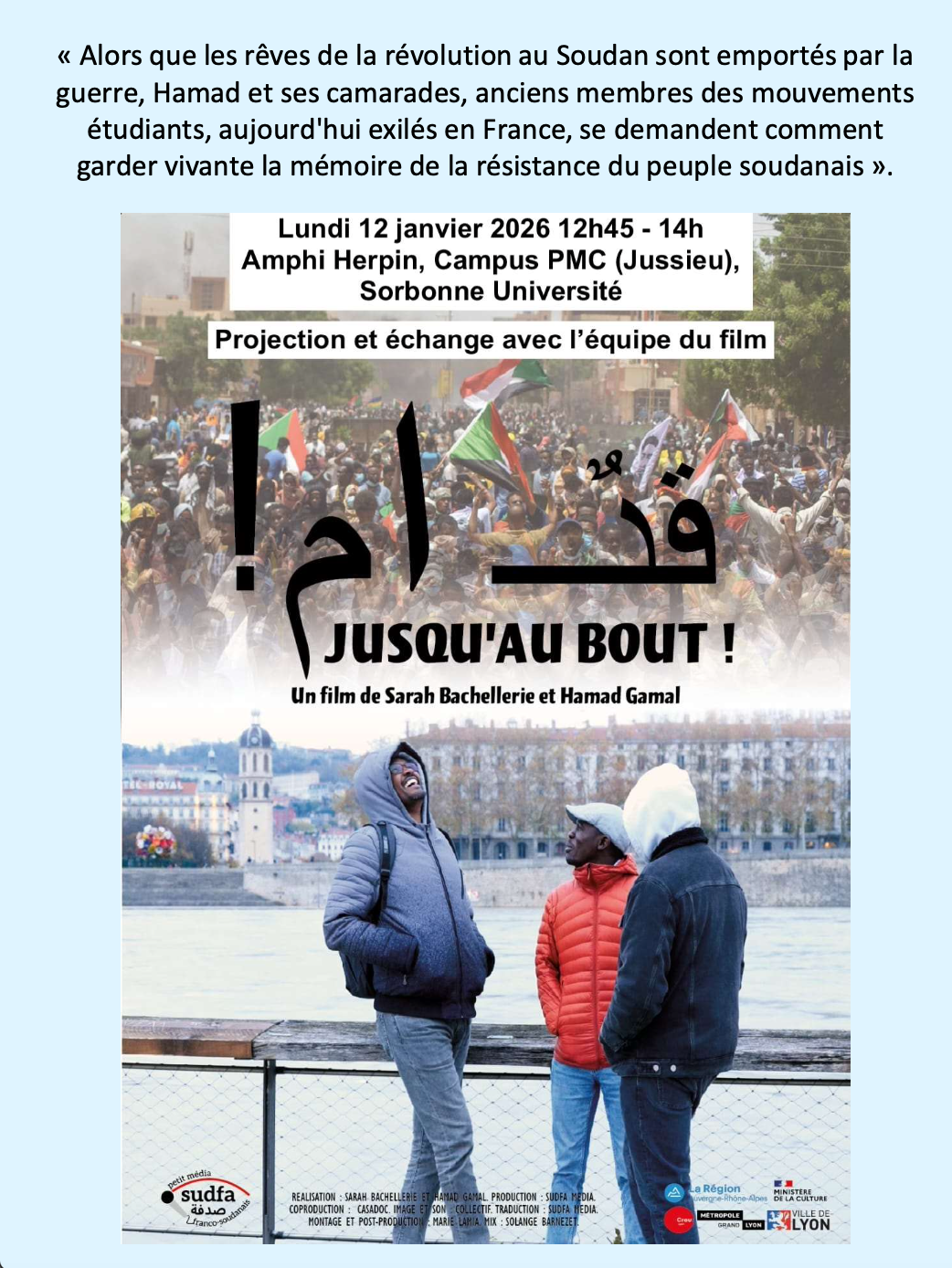 Projection Jussieu 12 Janvier